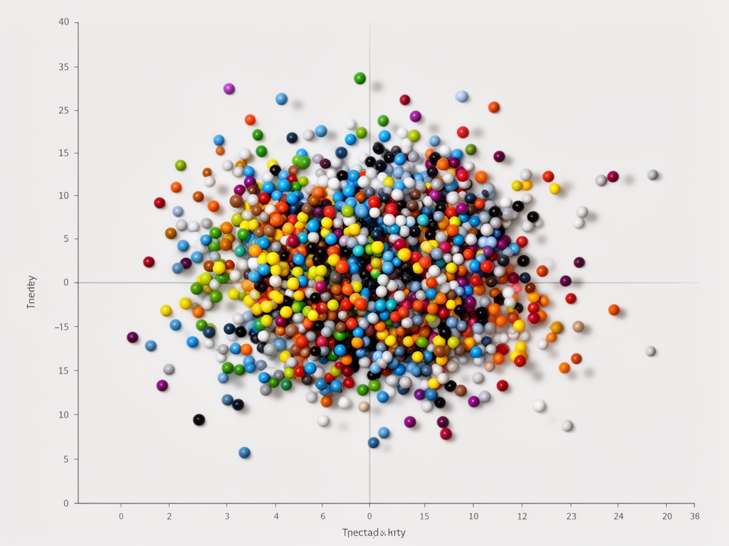 Визуализация кластеров данных алгоритма k-means на двумерном пространстве признаков, разные группы точек окрашены в разные цвета